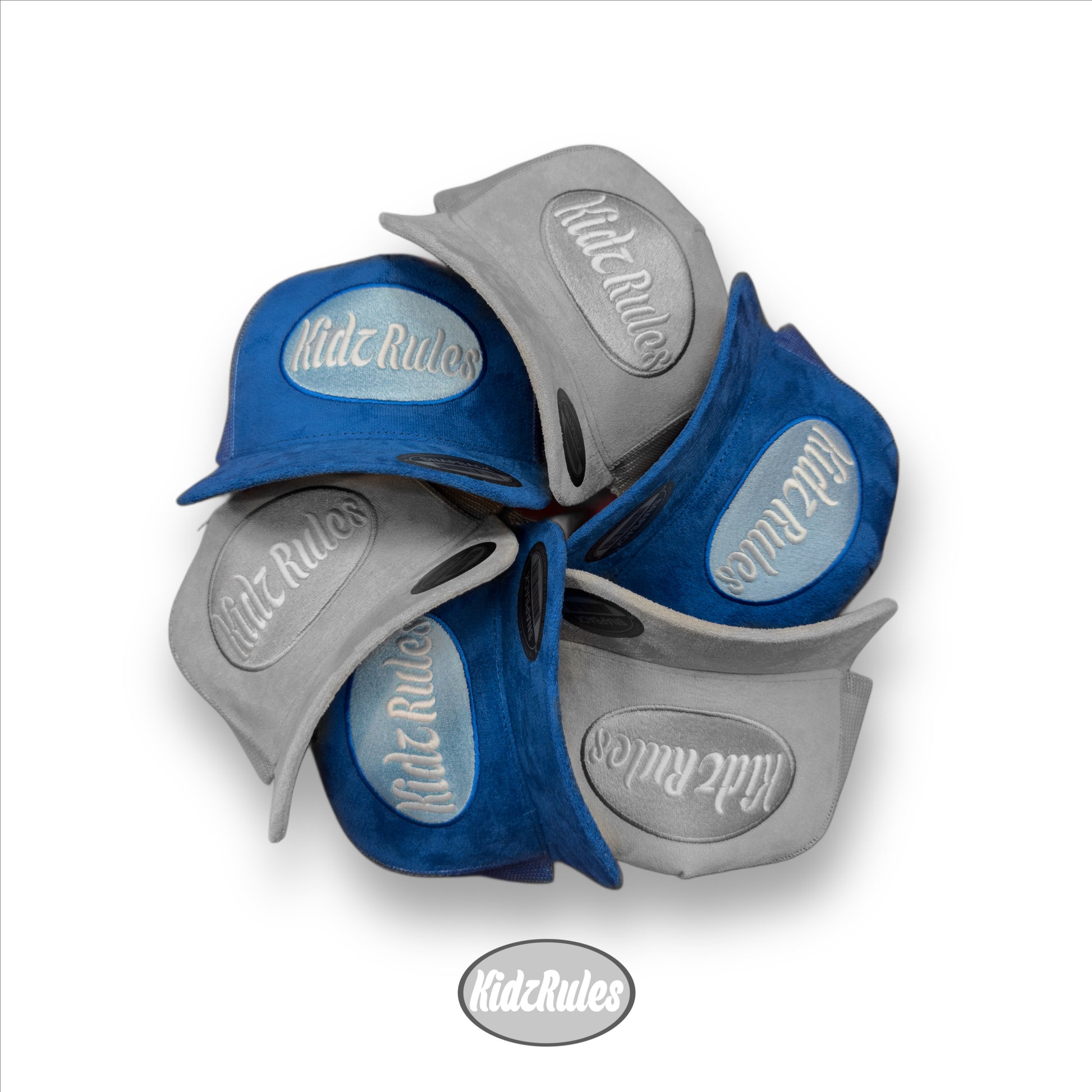 Kidz Rules “Trucker Hat” blue suede