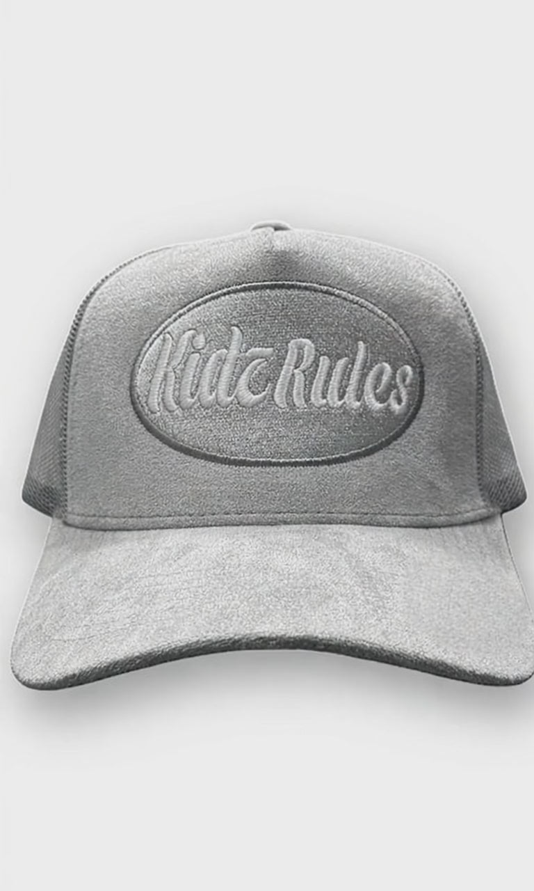 Kidz Rules “TRUCKER HAT” grey suede